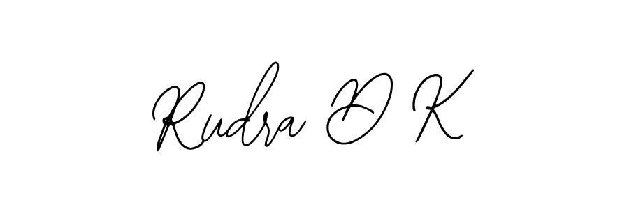 How to make Rudra D K name signature. Use Bearetta-2O07w style for creating short signs online. This is the latest handwritten sign. Rudra D K signature style 12 images and pictures png