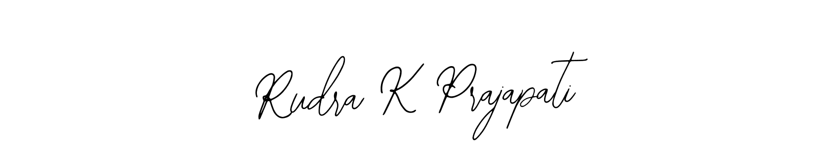 Similarly Bearetta-2O07w is the best handwritten signature design. Signature creator online .You can use it as an online autograph creator for name Rudra K Prajapati. Rudra K Prajapati signature style 12 images and pictures png