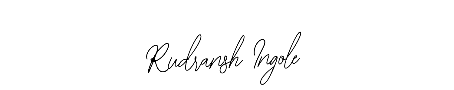 You should practise on your own different ways (Bearetta-2O07w) to write your name (Rudransh Ingole) in signature. don't let someone else do it for you. Rudransh Ingole signature style 12 images and pictures png