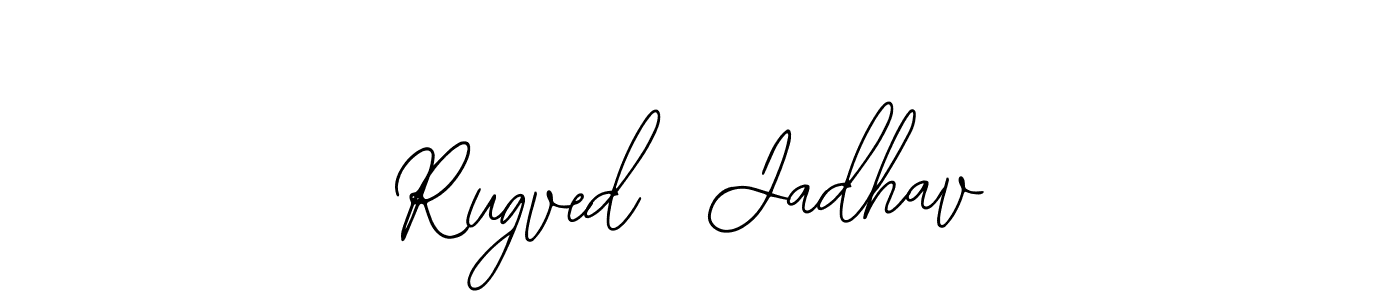 You should practise on your own different ways (Bearetta-2O07w) to write your name (Rugved  Jadhav) in signature. don't let someone else do it for you. Rugved  Jadhav signature style 12 images and pictures png
