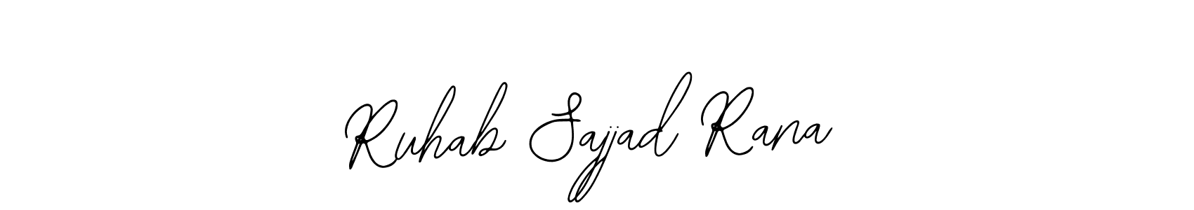 How to make Ruhab Sajjad Rana name signature. Use Bearetta-2O07w style for creating short signs online. This is the latest handwritten sign. Ruhab Sajjad Rana signature style 12 images and pictures png