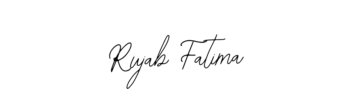 if you are searching for the best signature style for your name Rujab Fatima. so please give up your signature search. here we have designed multiple signature styles  using Bearetta-2O07w. Rujab Fatima signature style 12 images and pictures png