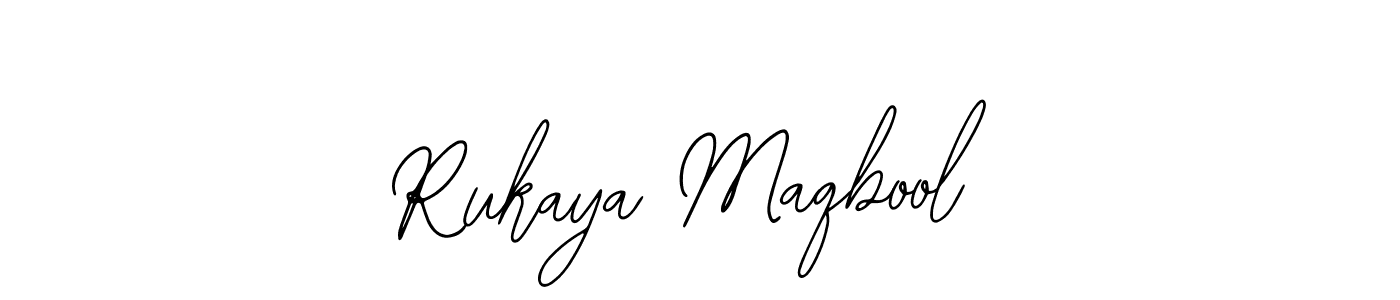 Design your own signature with our free online signature maker. With this signature software, you can create a handwritten (Bearetta-2O07w) signature for name Rukaya Maqbool. Rukaya Maqbool signature style 12 images and pictures png