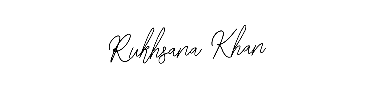 How to make Rukhsana Khan name signature. Use Bearetta-2O07w style for creating short signs online. This is the latest handwritten sign. Rukhsana Khan signature style 12 images and pictures png