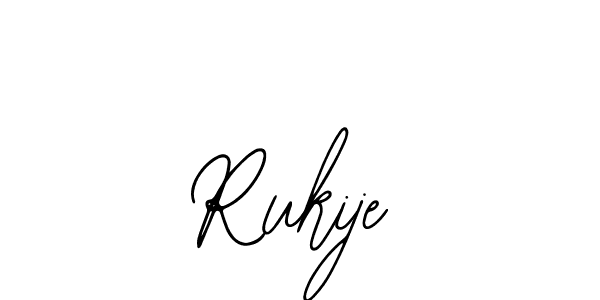 How to make Rukije name signature. Use Bearetta-2O07w style for creating short signs online. This is the latest handwritten sign. Rukije signature style 12 images and pictures png