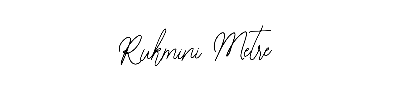 How to make Rukmini Metre name signature. Use Bearetta-2O07w style for creating short signs online. This is the latest handwritten sign. Rukmini Metre signature style 12 images and pictures png