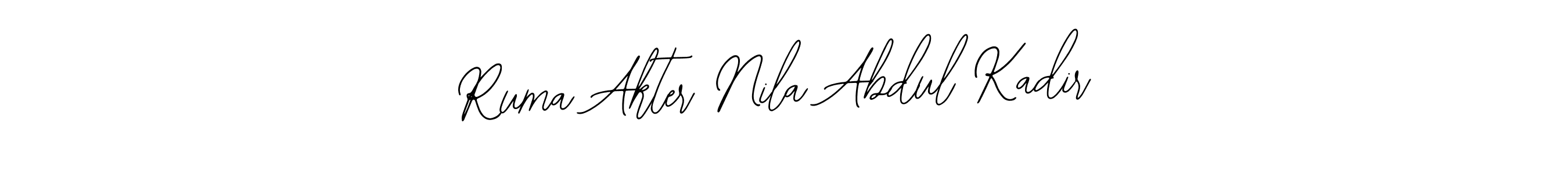 Make a beautiful signature design for name Ruma Akter Nila Abdul Kadir. With this signature (Bearetta-2O07w) style, you can create a handwritten signature for free. Ruma Akter Nila Abdul Kadir signature style 12 images and pictures png