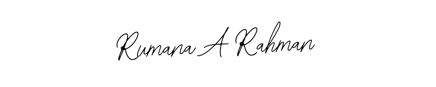 Make a beautiful signature design for name Rumana A Rahman. With this signature (Bearetta-2O07w) style, you can create a handwritten signature for free. Rumana A Rahman signature style 12 images and pictures png