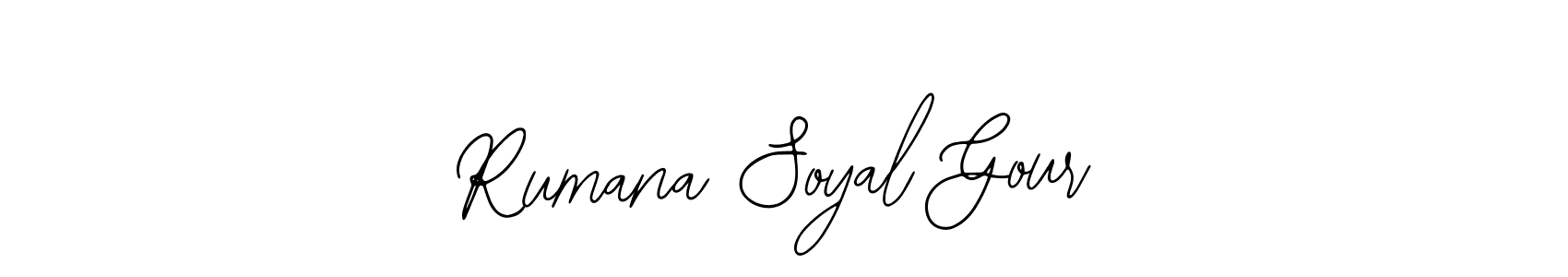 How to make Rumana Soyal Gour name signature. Use Bearetta-2O07w style for creating short signs online. This is the latest handwritten sign. Rumana Soyal Gour signature style 12 images and pictures png