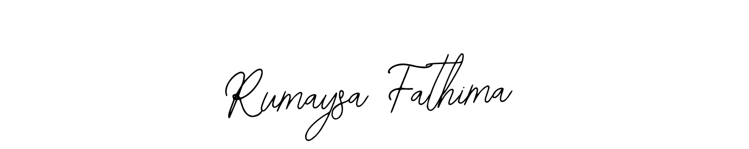 The best way (Bearetta-2O07w) to make a short signature is to pick only two or three words in your name. The name Rumaysa Fathima include a total of six letters. For converting this name. Rumaysa Fathima signature style 12 images and pictures png