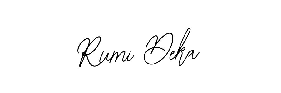 Bearetta-2O07w is a professional signature style that is perfect for those who want to add a touch of class to their signature. It is also a great choice for those who want to make their signature more unique. Get Rumi Deka name to fancy signature for free. Rumi Deka signature style 12 images and pictures png