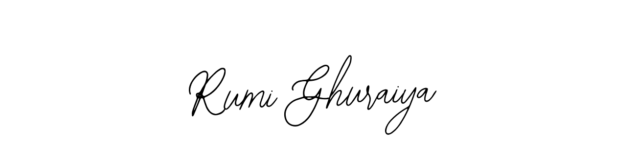 You should practise on your own different ways (Bearetta-2O07w) to write your name (Rumi Ghuraiya) in signature. don't let someone else do it for you. Rumi Ghuraiya signature style 12 images and pictures png