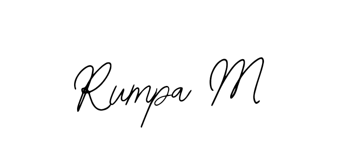 Use a signature maker to create a handwritten signature online. With this signature software, you can design (Bearetta-2O07w) your own signature for name Rumpa M. Rumpa M signature style 12 images and pictures png