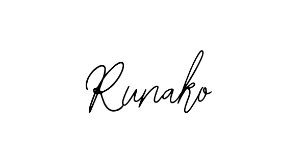 How to make Runako name signature. Use Bearetta-2O07w style for creating short signs online. This is the latest handwritten sign. Runako signature style 12 images and pictures png