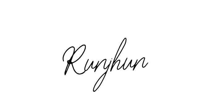 Design your own signature with our free online signature maker. With this signature software, you can create a handwritten (Bearetta-2O07w) signature for name Runjhun. Runjhun signature style 12 images and pictures png