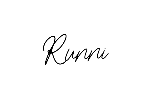 How to make Runni name signature. Use Bearetta-2O07w style for creating short signs online. This is the latest handwritten sign. Runni signature style 12 images and pictures png
