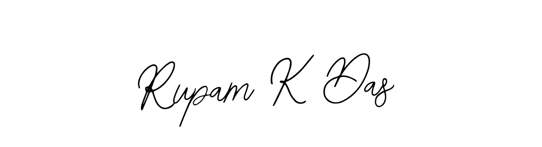 How to make Rupam K Das name signature. Use Bearetta-2O07w style for creating short signs online. This is the latest handwritten sign. Rupam K Das signature style 12 images and pictures png