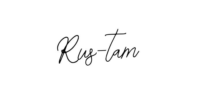 How to make Rus-tam name signature. Use Bearetta-2O07w style for creating short signs online. This is the latest handwritten sign. Rus-tam signature style 12 images and pictures png