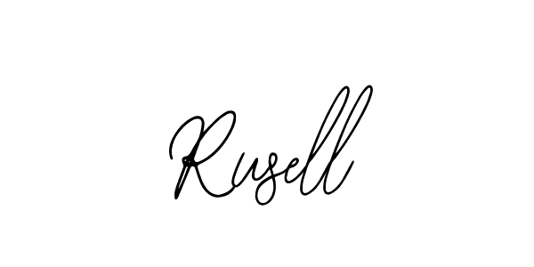 How to make Rusell name signature. Use Bearetta-2O07w style for creating short signs online. This is the latest handwritten sign. Rusell signature style 12 images and pictures png