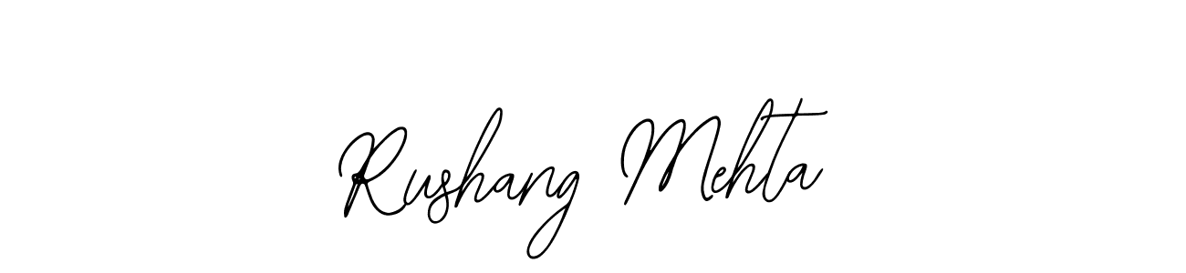 You should practise on your own different ways (Bearetta-2O07w) to write your name (Rushang Mehta) in signature. don't let someone else do it for you. Rushang Mehta signature style 12 images and pictures png