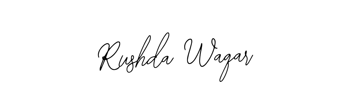 The best way (Bearetta-2O07w) to make a short signature is to pick only two or three words in your name. The name Rushda Waqar include a total of six letters. For converting this name. Rushda Waqar signature style 12 images and pictures png