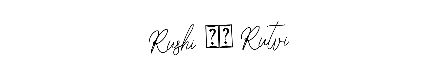 How to make Rushi ❤️ Rutvi name signature. Use Bearetta-2O07w style for creating short signs online. This is the latest handwritten sign. Rushi ❤️ Rutvi signature style 12 images and pictures png