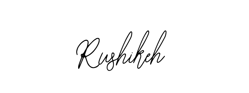 How to make Rushikeh name signature. Use Bearetta-2O07w style for creating short signs online. This is the latest handwritten sign. Rushikeh signature style 12 images and pictures png