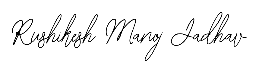 The Bearetta-2O07w handwriting style adds charm and authenticity to name Rushikesh Manoj Jadhav. A wonderful choice for personal thank-you notes. Rushikesh Manoj Jadhav signature style 12 images and pictures png