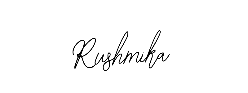 Use a signature maker to create a handwritten signature online. With this signature software, you can design (Bearetta-2O07w) your own signature for name Rushmika. Rushmika signature style 12 images and pictures png