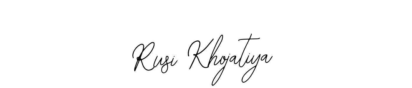 How to make Rusi Khojatiya name signature. Use Bearetta-2O07w style for creating short signs online. This is the latest handwritten sign. Rusi Khojatiya signature style 12 images and pictures png