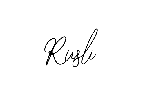 You should practise on your own different ways (Bearetta-2O07w) to write your name (Rusli) in signature. don't let someone else do it for you. Rusli signature style 12 images and pictures png