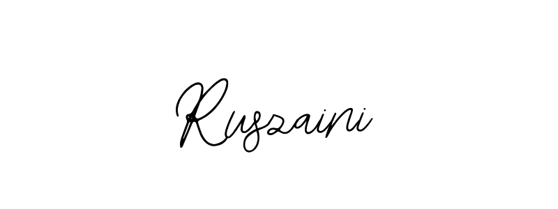 How to make Ruszaini name signature. Use Bearetta-2O07w style for creating short signs online. This is the latest handwritten sign. Ruszaini signature style 12 images and pictures png