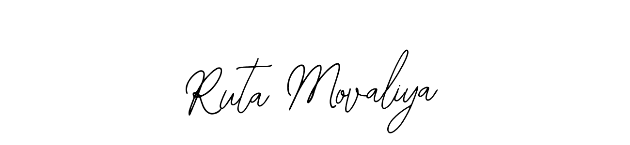 The best way (Bearetta-2O07w) to make a short signature is to pick only two or three words in your name. The name Ruta Movaliya include a total of six letters. For converting this name. Ruta Movaliya signature style 12 images and pictures png