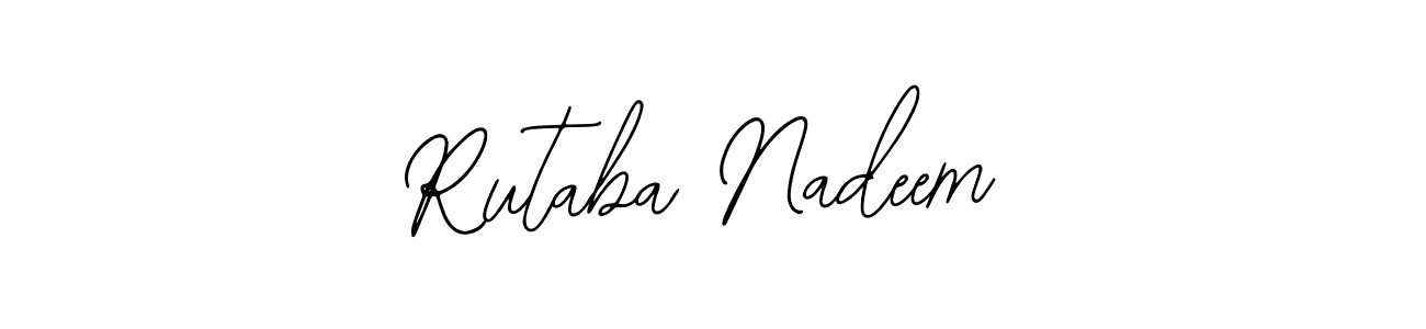 Use a signature maker to create a handwritten signature online. With this signature software, you can design (Bearetta-2O07w) your own signature for name Rutaba Nadeem. Rutaba Nadeem signature style 12 images and pictures png