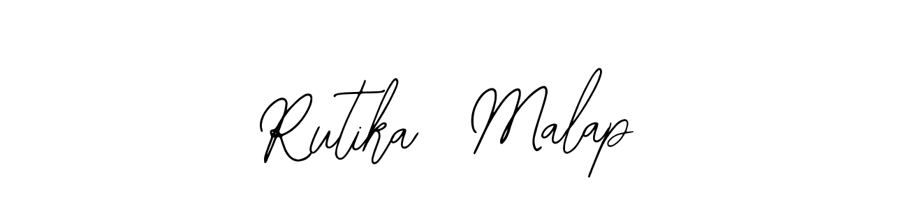 This is the best signature style for the Rutika  Malap name. Also you like these signature font (Bearetta-2O07w). Mix name signature. Rutika  Malap signature style 12 images and pictures png
