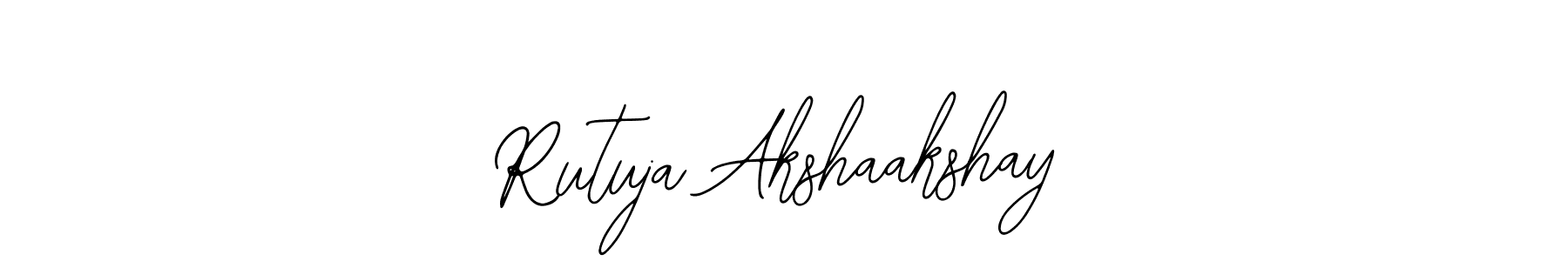 How to make Rutuja Akshaakshay name signature. Use Bearetta-2O07w style for creating short signs online. This is the latest handwritten sign. Rutuja Akshaakshay signature style 12 images and pictures png