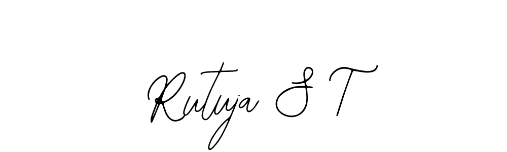 How to make Rutuja S T name signature. Use Bearetta-2O07w style for creating short signs online. This is the latest handwritten sign. Rutuja S T signature style 12 images and pictures png