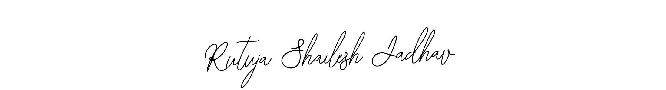 You should practise on your own different ways (Bearetta-2O07w) to write your name (Rutuja Shailesh Jadhav) in signature. don't let someone else do it for you. Rutuja Shailesh Jadhav signature style 12 images and pictures png