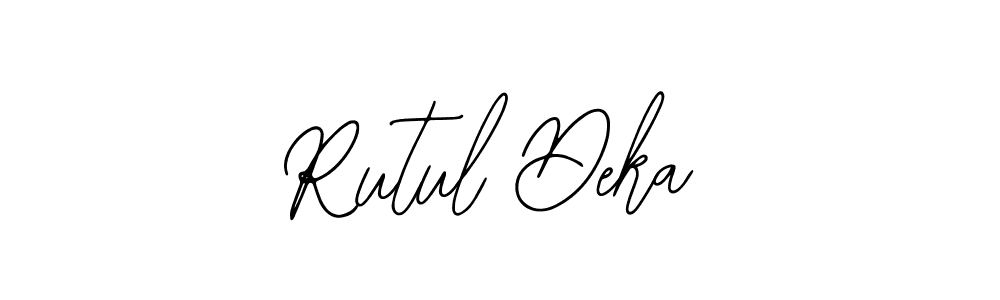 Bearetta-2O07w is a professional signature style that is perfect for those who want to add a touch of class to their signature. It is also a great choice for those who want to make their signature more unique. Get Rutul Deka name to fancy signature for free. Rutul Deka signature style 12 images and pictures png
