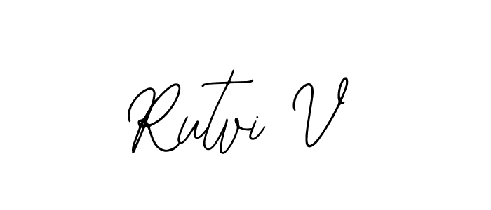 Use a signature maker to create a handwritten signature online. With this signature software, you can design (Bearetta-2O07w) your own signature for name Rutvi V. Rutvi V signature style 12 images and pictures png