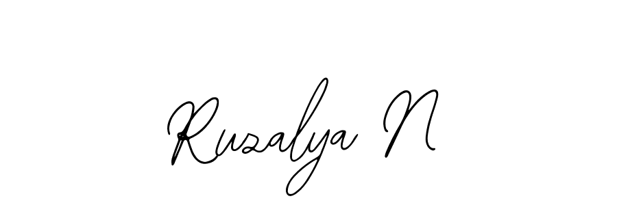 You should practise on your own different ways (Bearetta-2O07w) to write your name (Ruzalya N) in signature. don't let someone else do it for you. Ruzalya N signature style 12 images and pictures png