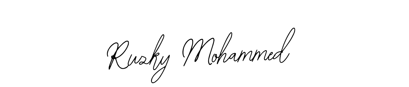 How to Draw Ruzky Mohammed signature style? Bearetta-2O07w is a latest design signature styles for name Ruzky Mohammed. Ruzky Mohammed signature style 12 images and pictures png