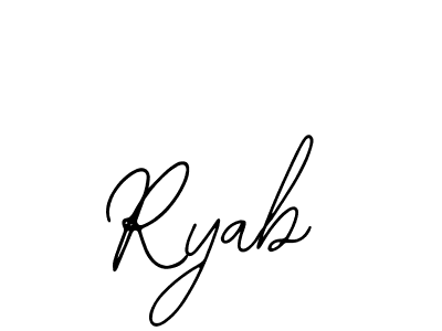 How to make Ryab name signature. Use Bearetta-2O07w style for creating short signs online. This is the latest handwritten sign. Ryab signature style 12 images and pictures png