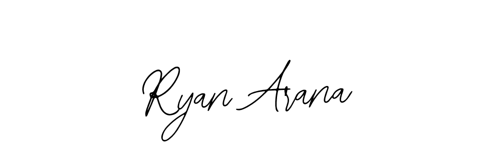 You should practise on your own different ways (Bearetta-2O07w) to write your name (Ryan Arana) in signature. don't let someone else do it for you. Ryan Arana signature style 12 images and pictures png