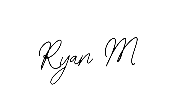 How to make Ryan M name signature. Use Bearetta-2O07w style for creating short signs online. This is the latest handwritten sign. Ryan M signature style 12 images and pictures png