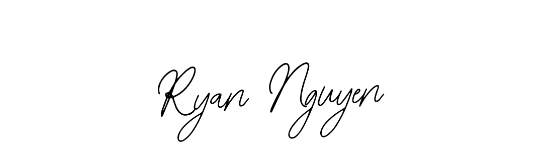 You should practise on your own different ways (Bearetta-2O07w) to write your name (Ryan Nguyen) in signature. don't let someone else do it for you. Ryan Nguyen signature style 12 images and pictures png