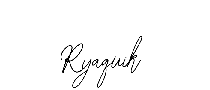 if you are searching for the best signature style for your name Ryaquik. so please give up your signature search. here we have designed multiple signature styles  using Bearetta-2O07w. Ryaquik signature style 12 images and pictures png