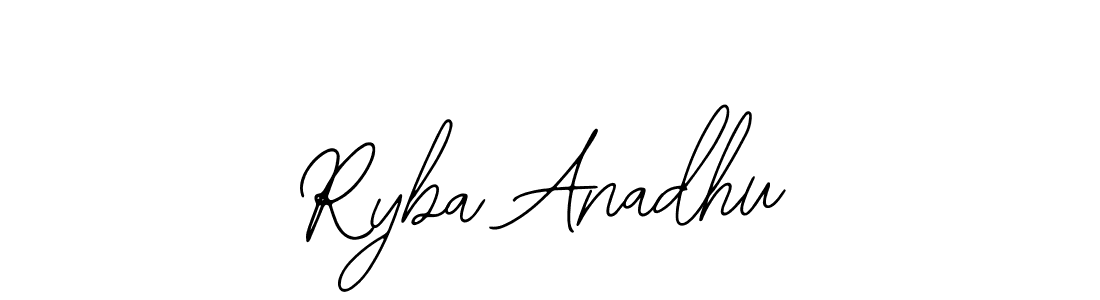 The best way (Bearetta-2O07w) to make a short signature is to pick only two or three words in your name. The name Ryba Anadhu include a total of six letters. For converting this name. Ryba Anadhu signature style 12 images and pictures png