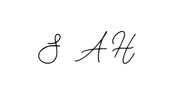 Use a signature maker to create a handwritten signature online. With this signature software, you can design (Bearetta-2O07w) your own signature for name S  A H. S  A H signature style 12 images and pictures png