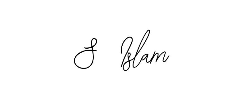 How to make S  Islam name signature. Use Bearetta-2O07w style for creating short signs online. This is the latest handwritten sign. S  Islam signature style 12 images and pictures png